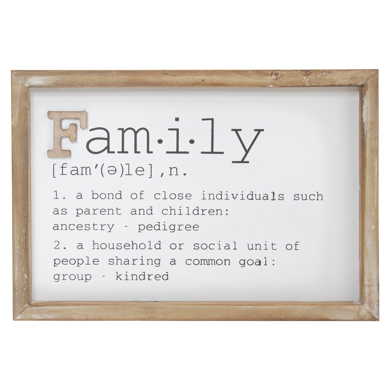 Northlight 12.5" Wooden Framed Definition of "Family" Plaque Wall Decor